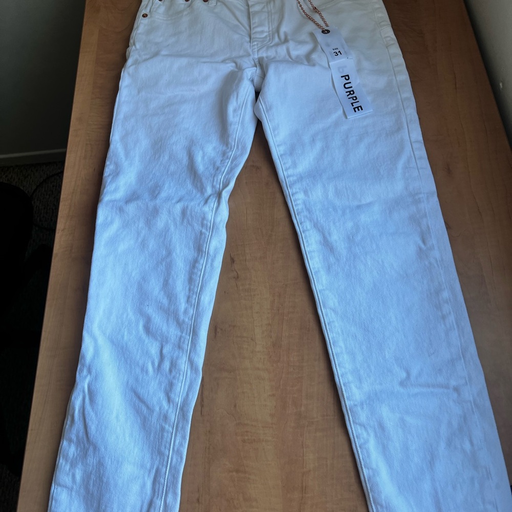 Purrel Men's Slim White Jeans